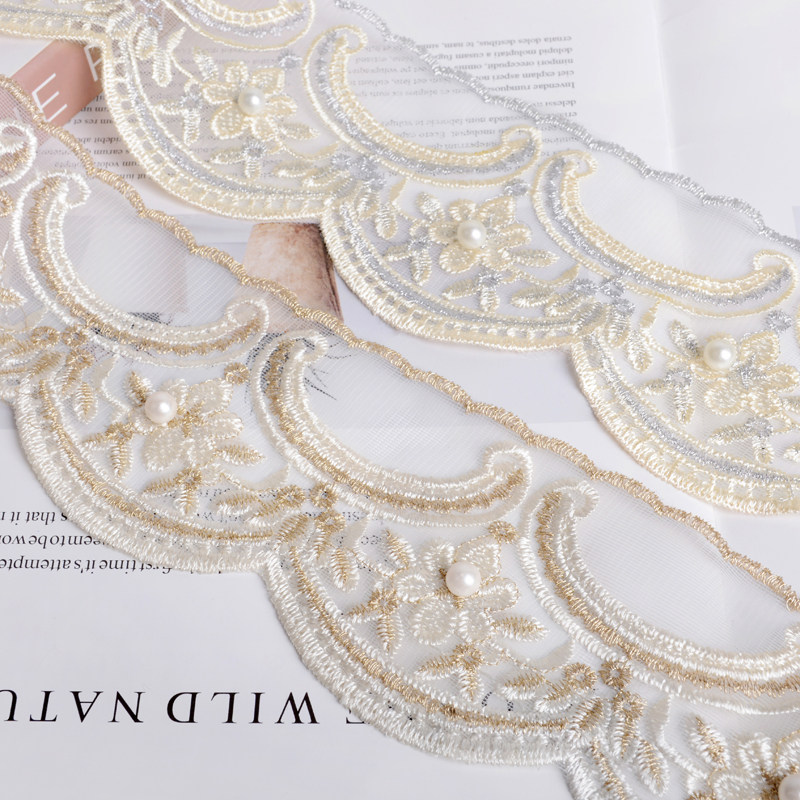 Lace Lace Mesh Yarn Embroidered Dress Hem edge Bedside Bedside Sofa side Sofa Side Handmade Accessories Curtain M-82