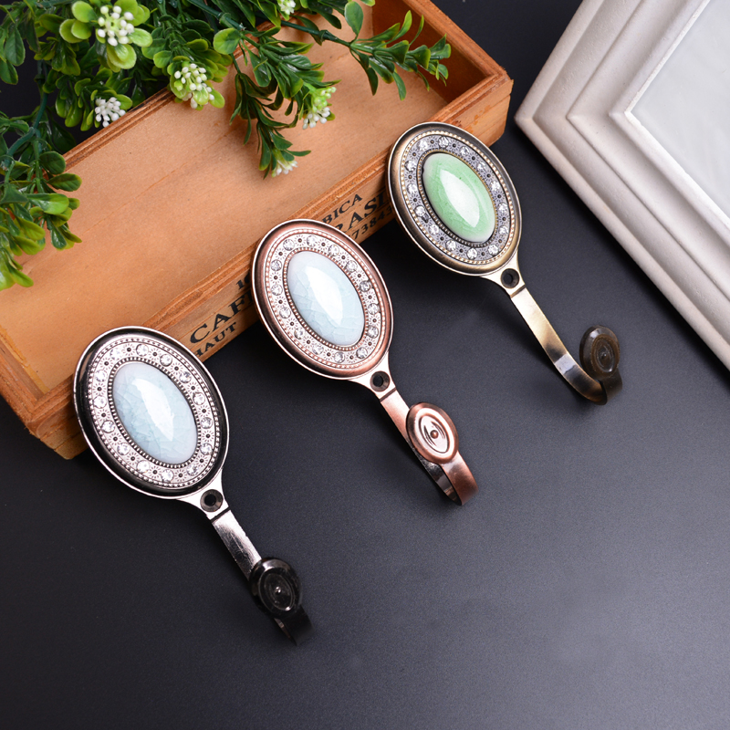 Zinc alloy curtain hook strap wall hook light luxury new Chinese style wild wall hook coat hat hook door rear decoration G179