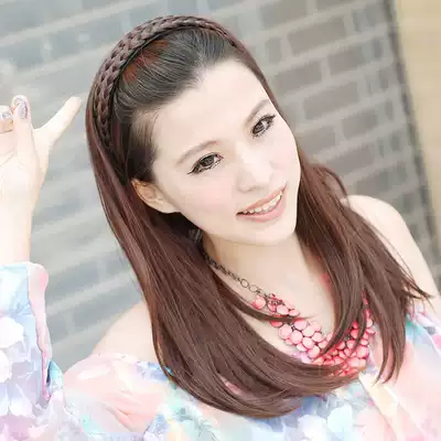 Starry night beauty twist hair hoop wig Half headgear Large wavy long curly hair jiafa Realistic breathable simulation hair