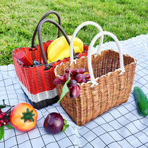 Picnic basket ins pet shopping fruit supplies tools shopping basket bath storage basket vegetable basket home