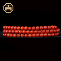 Jiyongfa Liangshan South Red Agate Bracelet with Persimmon Red Iron Pulp Bracelet 108 Natural Buddha Beads 6 5mm