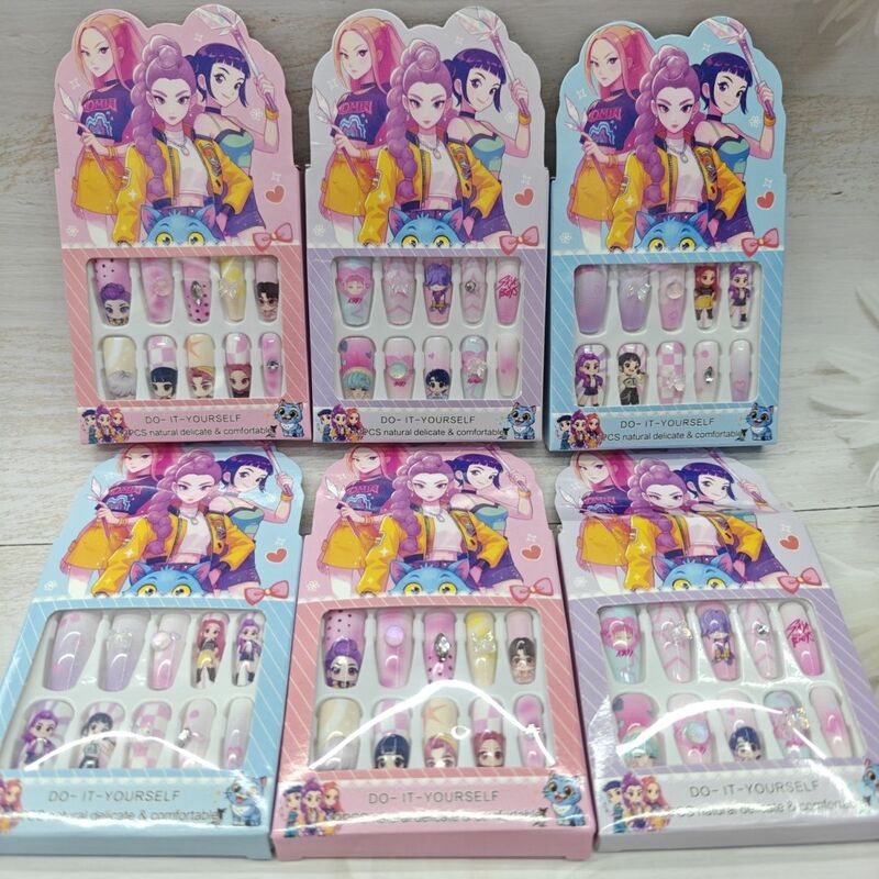 Cross-Border Popular Kpop Girl Group Nail Stickers for Girls and Children, Cartoon Nail Covers