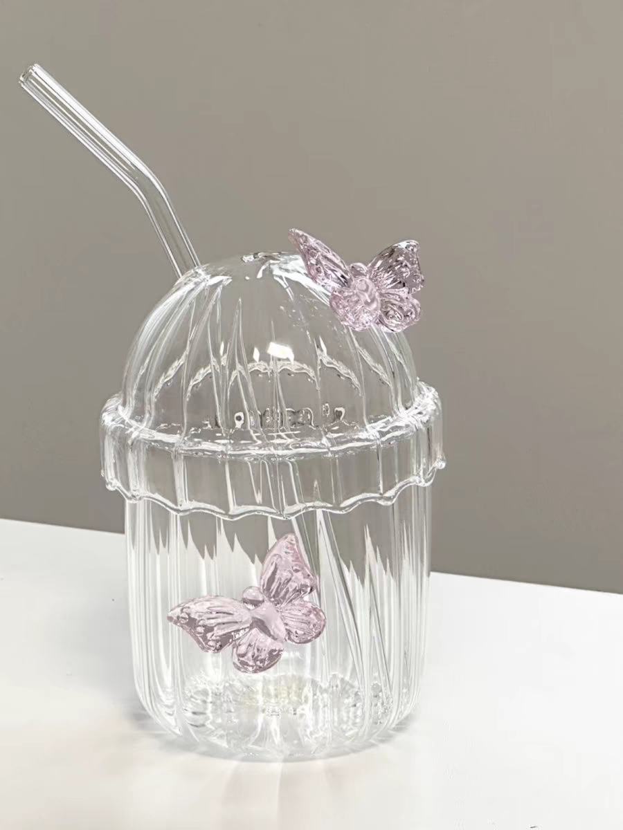 Кружка-бутылочка Butterfly Cup BOBO со стеклом из боросиликатного стекла, стойкая к молоку и кофе, кружка для напитков, вода