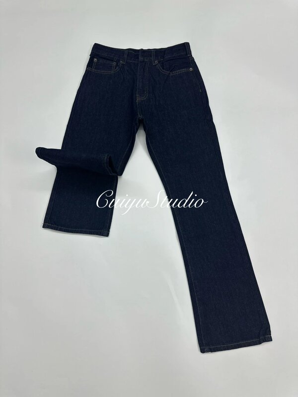 [in Stock] Cui Yu Independent Brand Lvs517 Washed Raw Denim Studded Flared Jeans Vibe Casual Versatile Unisex