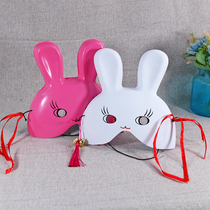 Pink rabbit cute rabbit cartoon pig mask little pink rabbit headdress half face Sports party performance