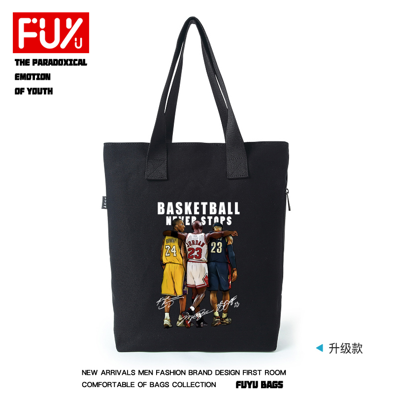 Fuyu hand-held canvas bag to commemorate Kobe's retro Japanese tote bag casual oblique cross men's and women's simple student one-shoulder