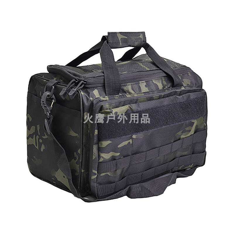 New Black Camouflage Outdoor Military Fan Bag Large Capacity Single Shoulder Crossbody Bag Oxford Waterproof and Wear-Resistant Tactical Tool Bag