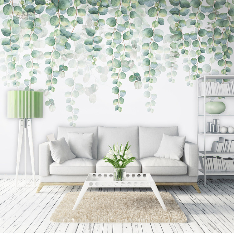 Nordic Wallpaper Fresh Green Leaf Vine Modern Simplicity Yoda Garden Style TV Background Wall Wallpaper Custom Mural