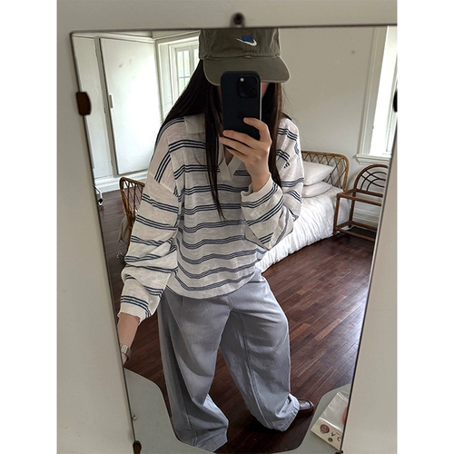 Белая трикотажная футболка polo, тонкий лонгслив, в американском стиле, защита от солнца, V-образный вырез