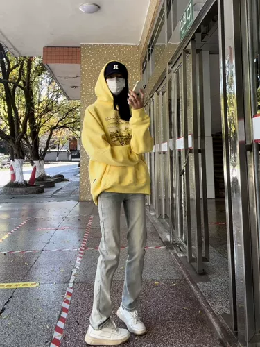 Ретро осенние джинсы, штаны, в американском стиле, свободный прямой крой