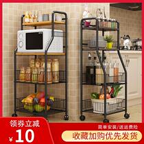  Storage rack with wheels Mobile kitchen sink Split drain storage rack Overall wooden triangle thickening