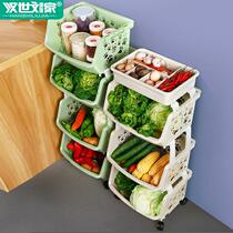  Put things in the drawer vegetable rack Commercial supermarket fruit and vegetable rack with wheels wall-mounted rotating restaurant