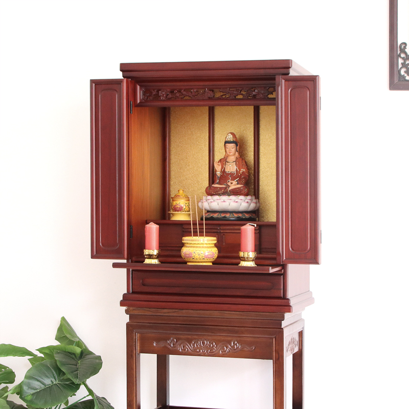 Modern Wood Altar Shrines Of Buddha Cabinet With Doors For Taiwan