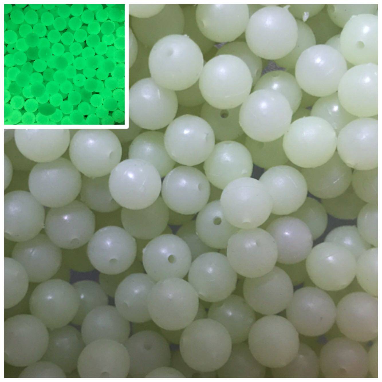 White luminous hard plastic beads block bead bean luminous fishing gear sea boat fishing road sub bait line set accessories fishing supplies