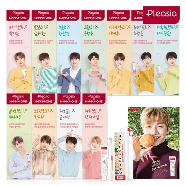 Паста-материалы Spot Wanna One одобренная Pleasia новая версия зубной пасты портрет участника внешний бокс ограниченная серия бесплатная доставка