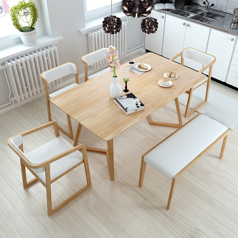 Nordic Reception Negotiation Table Dining Table Solid Wood Dining Table Long Table Long Table Modern Minima Dining Room Rectangular Table And Chairs Combined Direct