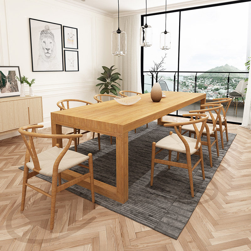 Nordic Solid Wood Meeting Table Strip Table Minima Modern Desk Quality Log Table Negotiate Table And Chairs Combination