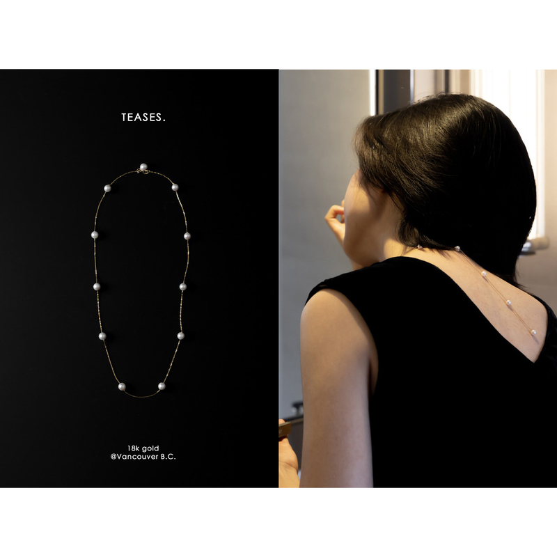 Ruona Jewelry: Versatile for Wearing! 18K Gold + Seawater Pearls / Akoya Grade Small Round Pearl Necklace