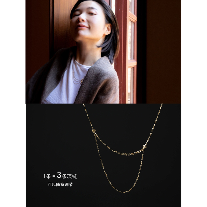 Xilinglong 18K Gold "Smile Necklace" Dazzling Wheat Spike Series! Teases Antique Clavicle Chain Adjustable Xilinglong 18K Gold "Smile Necklace" Dazzling Wheat Spike Series! Teases Antique Clavicle Chain Adjustable