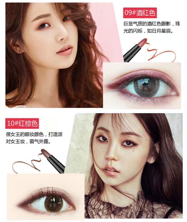 NOVO5147 bút màu sắc đa chức năng Xoay tự động kẻ viền môi hai đầu nằm bút kẻ mắt bảng mắt tarte