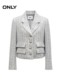 ONLY夏季重工质感正肩亮片小香风西服外套女|124308010