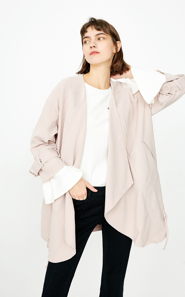 [Giá trị mùa thu và mùa đông] CHỈ mới áo dài áo gió mỏng dây rút nữ | 117336514 áo hoodie nữ cute