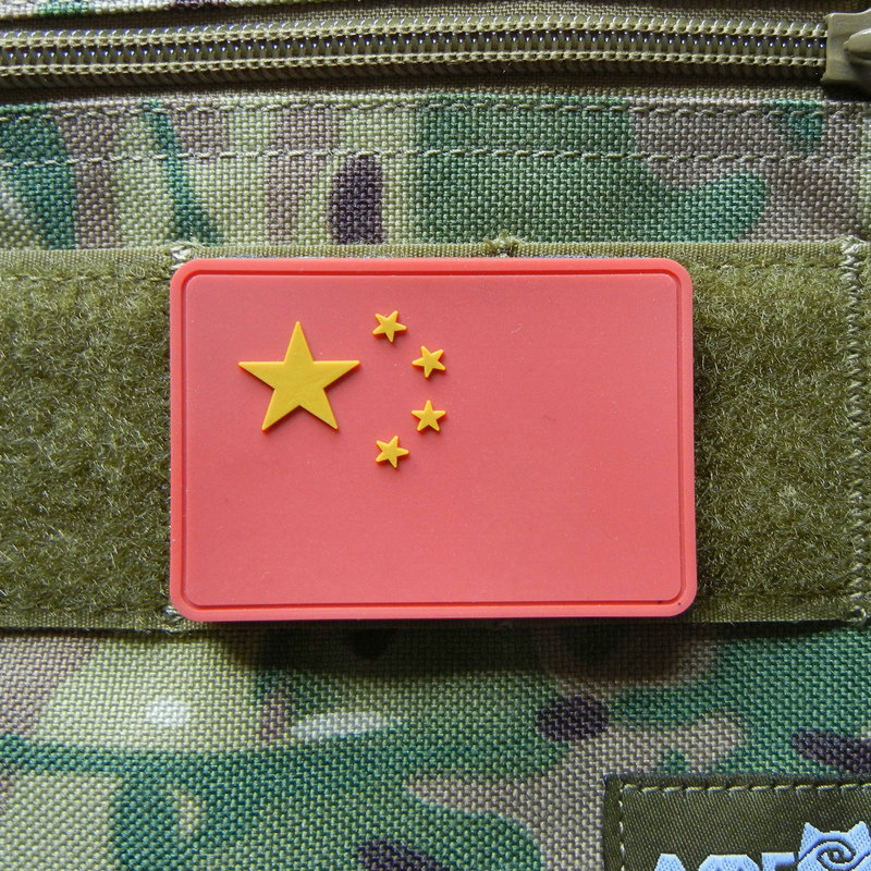 Amassen army fan outdoor personality Chinese flag velcro chapter Backpack rubber chapter Five-star Red flag Velcro chapter