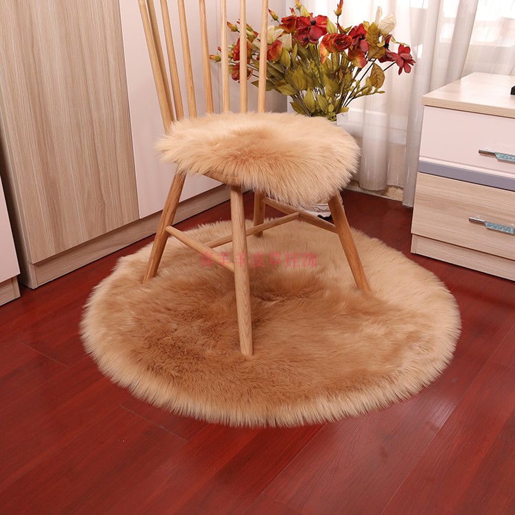 thảm sàn tùy chỉnh thảm tròn sang trọng ghế sofa đệm ghế đệm giả len tủ quần áo bướm - Thảm tham long