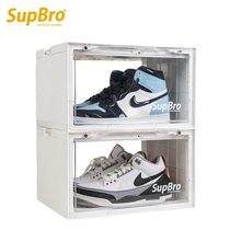SupBro transparent acrylic shoe box aj display storage box Anti-oxidation collection shoe wall voice-controlled luminous shoe cabinet