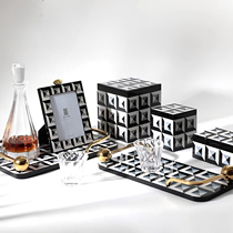 European creative square magic pattern jewelry box model room decoration photo frame tray set wedding dress soft sales office