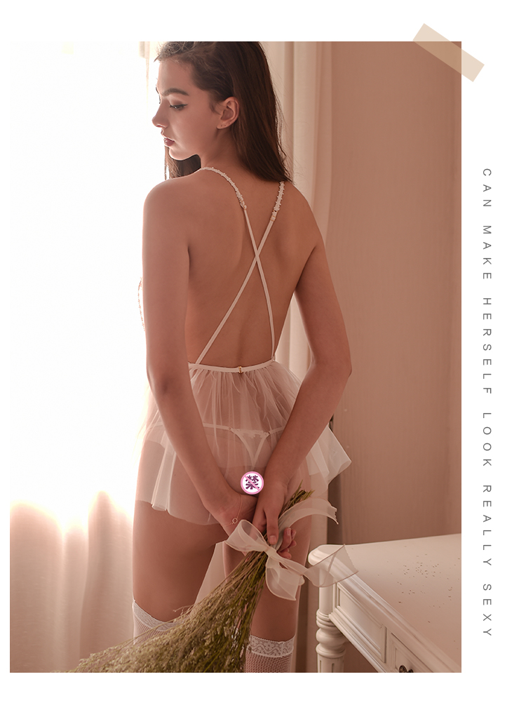 Dưới váy, đồ ngủ gợi cảm, nữ, mùa hè, lưới trong suốt, cám dỗ, cô dâu, tuần trăng mật, váy ngủ, thêu, ngắn, váy lót váy ngủ gợi cảm