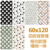 Retro Nanyang style 60x120 small tiles matte non-slip floor shop personalized floor tiles background wall dark green