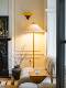 Danish Designer 9602 Hat Floor Lamp French Mid-Century Wabi-Sabi Style Solid Wood Bedroom Living Room Rattan Standing Lamp