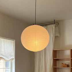 Vintage Wabi-Sabi Style Rice Paper Pendant Lamp, Isamu Noguchi Japanese Zen Style Living Room Danish Jh3 Dining Room Bedroom Round Paper Lamp