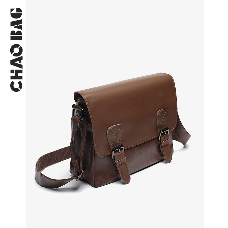 2021 new retro leather bag men's shoulder bag flip messenger bag casual cross-body bag Japanese men's bag backpack trend