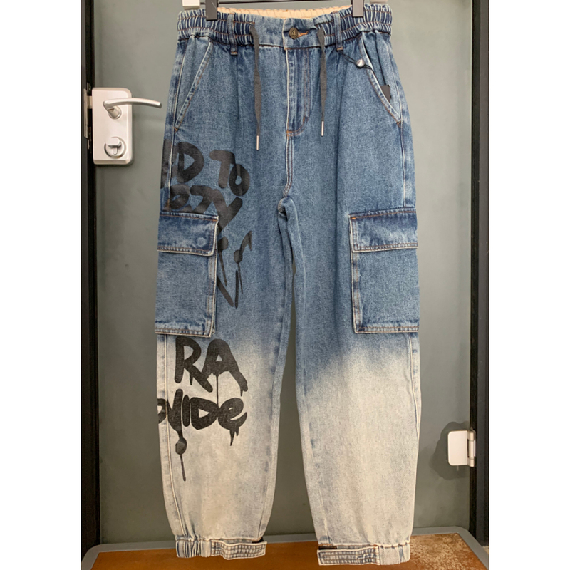 Yeezy Authentic Flagship Store Denim Casual Pants Autumn Sports Loose Casual Cargo Pants Yeezy Authentic Flagship Store Denim Casual Pants Autumn Sports Loose Casual Cargo Pants