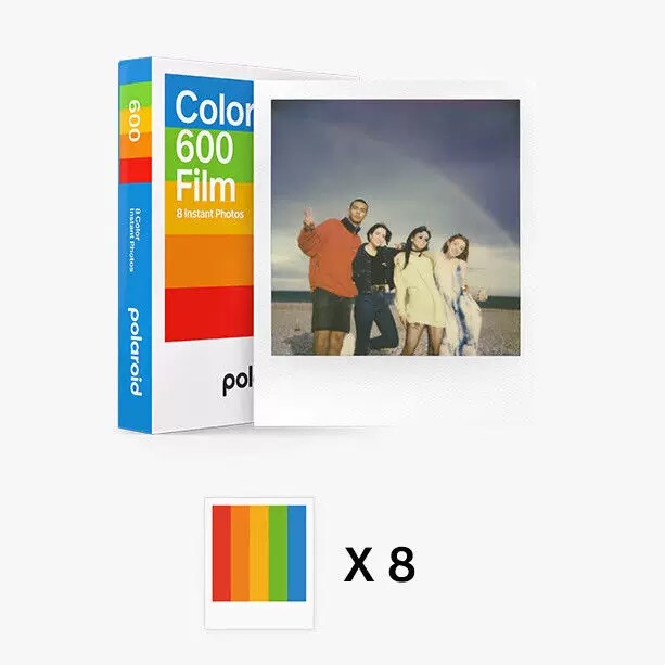 Polaroid Instant Photo Paper 600 White Frame Colorful 8 Sheets One-Time Imaging Photo Paper Retro Film