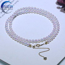 Positive round natural freshwater small pearl necklace strings baby extremely light nearly flawless comparable to Akoya sea water day women color