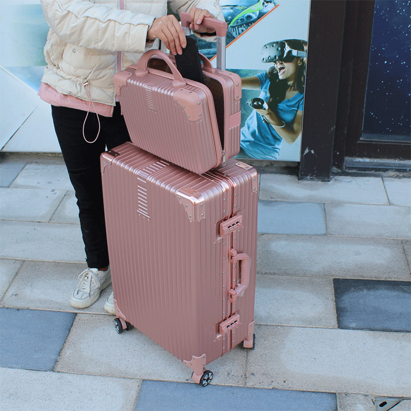 NAIBIN suitcase female pull-box aluminium frame universal wheel suitcase male university student 242628 primary-secondary password box