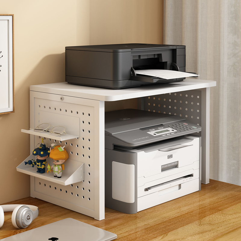 Printer Stand Desktop Home Computer Copy Stand Table Organizer Storage Shelf Two-Tier Stand