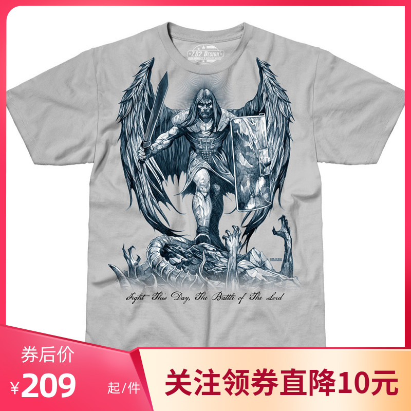 USA imported 7 62design pure cotton outdoor military style short-sleeved t-shirt men 2593