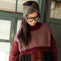 Late wind ~ loose autumn and winter thick folding cross hair headdress retro weaving