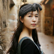 Deep in the heart ~ Qianai original Japanese literature and art fan retro handmade hook cotton bow 2way cross hair band decoration