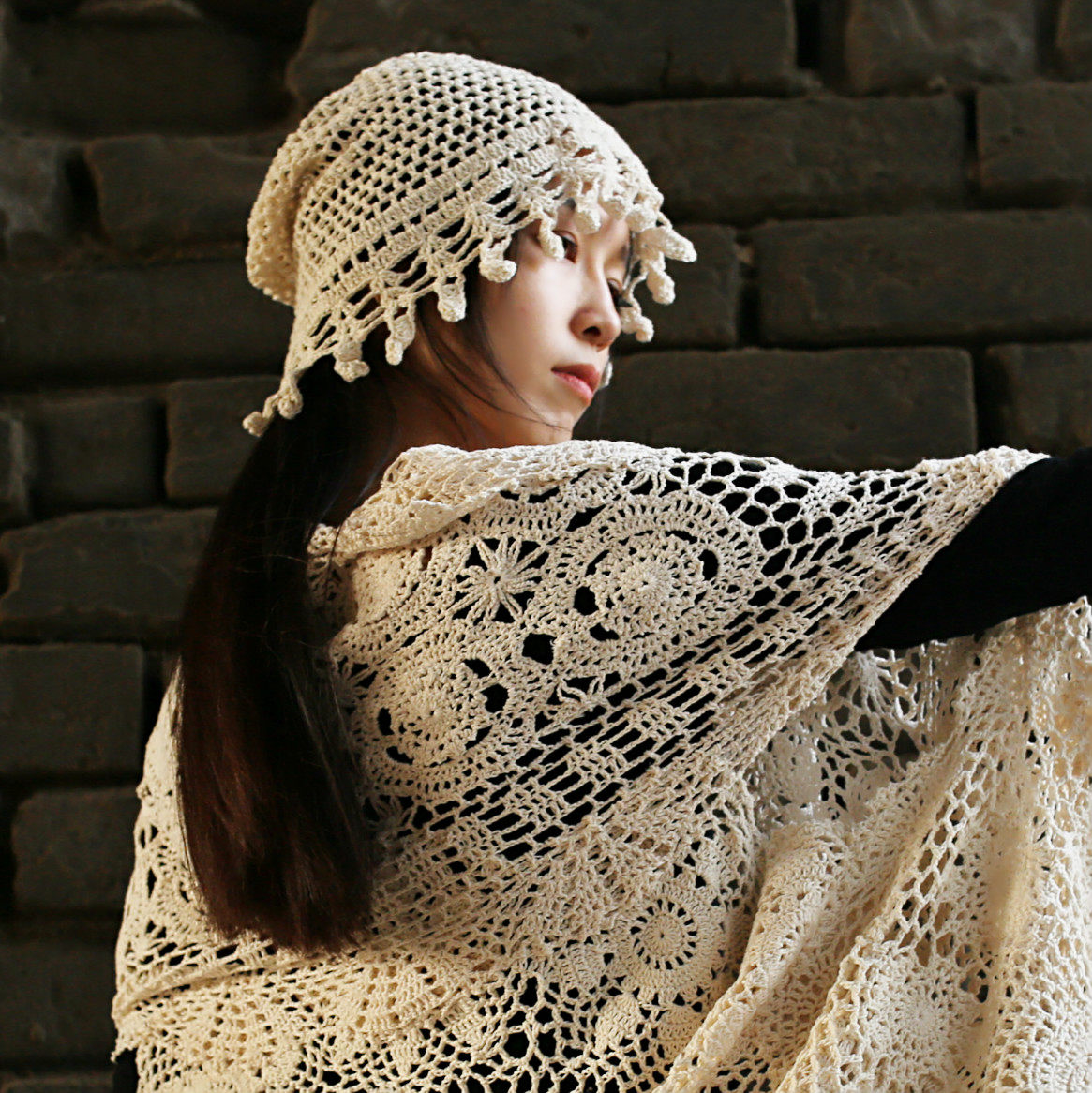 July ~ one thousand Love of forest Original design Sensation Classical Loose Flow Supile Cap Hook Flower Hollowed-out-Taobao