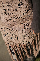 Dance yarn ~ Qianai forest irregular design linen spring and summer hollow stone chime style dress tassel