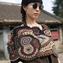 The sand in the wind ~ the forest design feeling hand - made irregular hook - flower loose shawl scarf