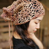 Ripples ~ Original Art Fan Retro Pure Handmade Hollow Crochet Flower Spring and Summer Womens Hat Neck Cover