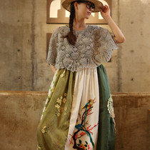 Original loose early autumn pure cotton hand hookshawl scarf