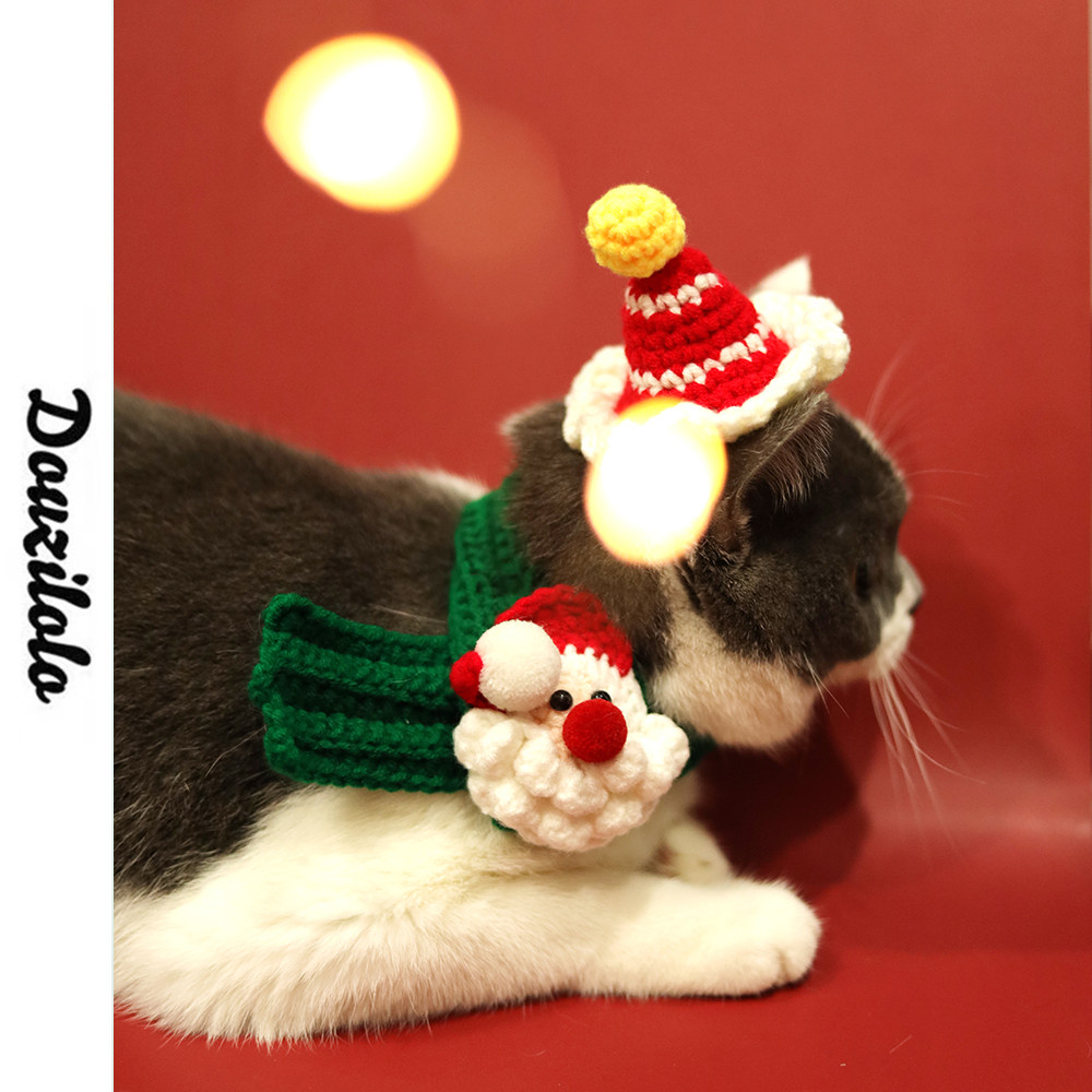 Christmas pet hat photo props decoration birthday party original handmade cat dog teddy small dog