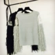 Mùa xuân và mùa thu Mới ngọt ngào siêu cổ tích Top cổ dài tay áo dệt kim Fringe Tay áo ren bảng điều khiển Mohair Sweater áo len nữ giá rẻ